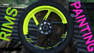 Custom rims painting method  Cars and Bikes Alloy wheel painting [upl. by Esertal30]