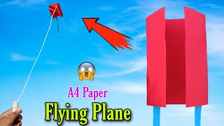 how to make a4 Paper flying plane kite Flying kite easy to make Superb Fly [upl. by Ck]