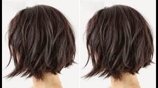 Creative Short layered haircut step by step  Textured bob haircut [upl. by Copland403]