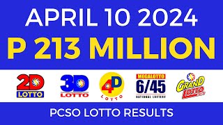 Lotto Result April 10 2024 9pm PCSO [upl. by Hills]