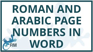 How to insert Roman and Arabic numeral page number in Word 2016 [upl. by Crandall]