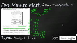 5th Grade STAAR Practice Personal Financial Literacy Budget 510E  2 [upl. by Jacinto]