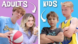 Adults vs Kids Trick Shot Challenge [upl. by Anecuza]