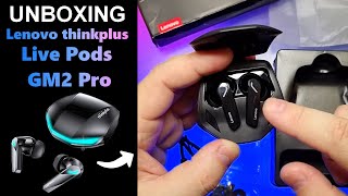 UNBOXING  Lenovo thinkplus Live Pods GM2 Pro FONE BOM E BARATO✅🤑 [upl. by Harriot]