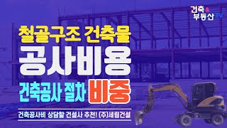 건축공사비 이해  건축공사 절차 및 공사비 비중 분석 공장건축 창고건축 상가건축 건설사 추천 [upl. by Susi]