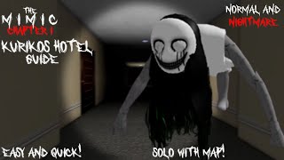 Roblox The Mimic Chapter 1 Kurikos Hotel maze guide Nightmare SOLO with a map [upl. by Oreves]