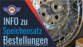 Speichen für Motorräder bestellen Info zum Bestellprozess [upl. by Hance]