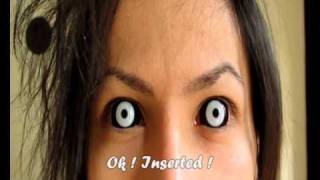 How to Insert And Remove Sclera Negative Contact Lenses  Black sclera with white iris [upl. by Reginnej121]