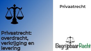 Privaatrecht overdracht verkrijging levering en beschikkingsbevoegdheid [upl. by Yemrej]