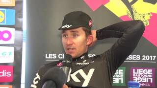 Michal Kwiatkowski  postrace interview  LiègeBastogneLiège 2017 [upl. by Nedmac480]