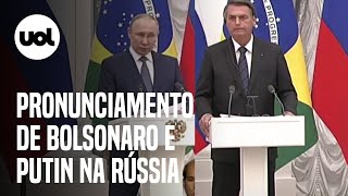 Bolsonaro e Vladimir Putin discursam ao vivo após reunião na Rússia veja pronunciamento [upl. by Eimmat]