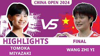 FINAL 王祉怡 Wang Zhi Yi CHN 3 vs 宮崎 友花 Tomoka Miyazaki JPN  VICTOR China Open 2024 [upl. by Ardnasirhc]