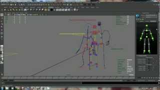 Maya 2013 retarget motion capture data to control and custom rig [upl. by Annol]