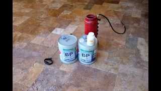 Travertine Tile PAtio Sealing with Wet Look Sealer [upl. by Onailimixam314]