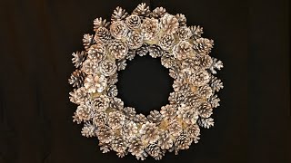 Making a Christmas Pinecone Wreath [upl. by Enyrb]