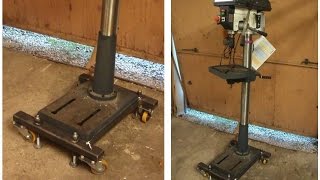 Fahrvorrichtung für Ständerbohrmaschine selber bauen homemade Drill Press Dolly or Mobile Base [upl. by Babby951]