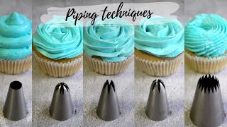 5 Easy Piping Techniques for Cakes amp Cupcakes Rose Nozzle  Cake decoration 1M  2D  B1  9FT [upl. by Betteanne]