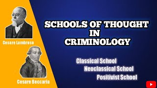 SCHOOLS OF THOUGHT IN CRIMINOLOGY  DISCUSSION [upl. by Brandon]