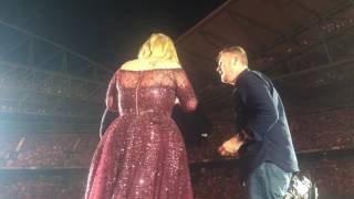 Adele fans get engaged on stage in Melbourne  surprise proposal [upl. by Elison607]