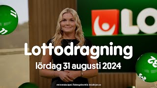 Lotto lördag 31 augusti 2024  Lottodragningen [upl. by Magavern]