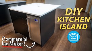 Building a DIY KITCHEN ISLAND w Ice Maker amp QUARTZ COUNTERTOPS Install [upl. by Lein]