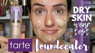 Tarte Babassu Foundcealer Skincare Foundation  DRY SKIN Demo  Wear Test [upl. by Ramalahs811]