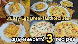 വ്ലോഗ്  Tension ഇല്ലാതെ easy ആയിട്ട് ഇതൊക്കെ ആക്കാം  3 Easy Egg recipes  Breakfast recipes easy [upl. by Ednalrim547]