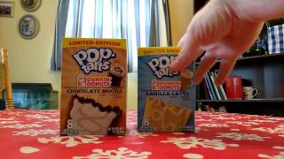 Review PopTarts Dunkin Donuts Vanilla Latte amp Chocolate Mocha [upl. by Trudie]