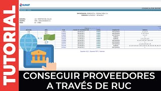 CÓMO CONSEGUIR PROVEEDORES A TRAVÉS DEL RUC [upl. by Courtund235]