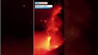 Italys Mount Etna Volcano Erupts Illuminates the Night Sky [upl. by Lozar]