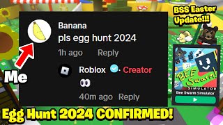 Roblox Replied To Me About Egg Hunt 2024 Easter Update in Bee Swarm Simulator Too [upl. by Namyw706]