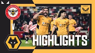 MOUTINHO amp NEVES STING THE BEES  Brentford 12 Wolves  Highlights [upl. by Fulvi]