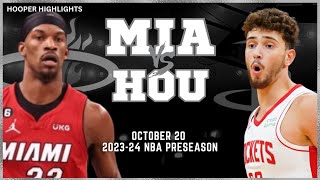 Miami Heat vs Houston Rockets Full Game Highlights  Oct 20  202324 NBA Preseason [upl. by Zzabahs]