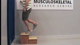 Eccentric calf muscle exercises for Achilles tendinopathy Part 3 [upl. by Fisa]