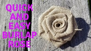 How To Make A Quick and Easy Burlap Rose Easy Step By Step Instructions burlap burlapwedding [upl. by Naeloj]