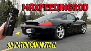 Porsche Boxster Catch can install  MAXPEEDINGRODs vented crank case vent system  986 track build [upl. by Cornelle241]