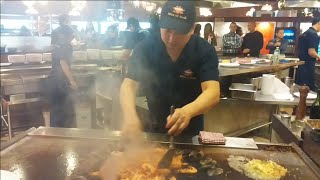 Skilled Teppanyaki Chef Making Shrimp amp Mussels [upl. by Shevlo]