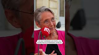 Elisabeth Borne  quotOn veut interdire les puffs les cigarettes électroniques jetablesquot [upl. by Salamanca332]