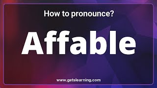 How to pronounce Affable in English correctly  common word [upl. by Melessa]