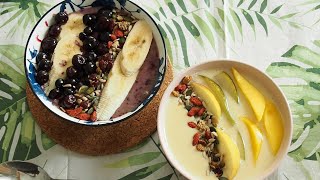 2x Smoothie bowl recept blauwe bessen en mango [upl. by Yriek40]