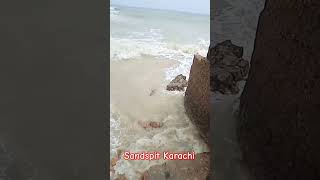 Sandspit beach karachi beach karachiweather stormyday [upl. by Jabe]