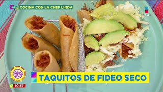 ¡Haz ricos tacos de fideo seco con Linda Cherem  Sale el Sol [upl. by Riamo]