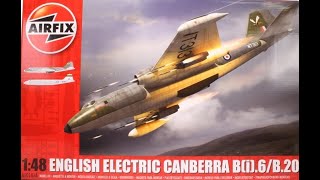 Whats In The Box Airfix 148 English Electric Canberra Bi6B20 A10101A [upl. by Aihpos]