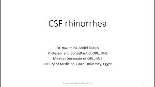 CSF Rhinorrhea [upl. by Anahsat]