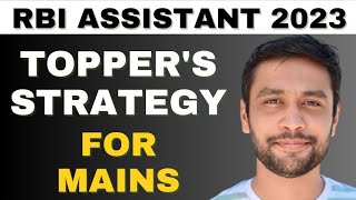 RBI ASSISTANT 2023 Preparation Strategy  RBI Assistant Toppers Strategy for Mains [upl. by Reamy172]