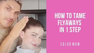 How to get rid of flyaways and tame baby hairs  Chris Appleton Snatched Hair Tutorial [upl. by Beckman]