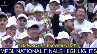 PAMPANGA VS BACOOR  MPBL PLAYOFFS NATIONAL FINALS GAME 3  MPBL FINALS HIGHLIGHTS DECEMBER 2 2023 [upl. by Clower204]