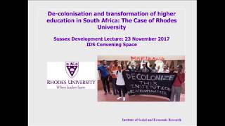 Decolonisation of Higher Education in South Africa [upl. by Daveda]