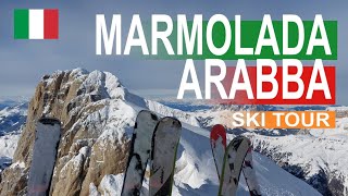 Marmolada Glacier and Arabba skiing  Dolomites  Italy [upl. by Yekcaj551]