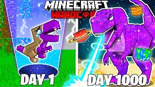 I Survived 1000 Days As A COSMIC DINOSAUR in HARDCORE Minecraft Full Story [upl. by Castro755]